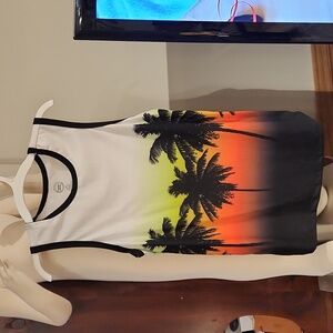BOYS WONDER NATION GRAPHIC TANK TOP TEE TROPICAL PRINT HUSKY SIZE 10-12 LARGE